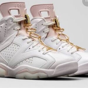 Jordan Women's White and Pink Sneakers